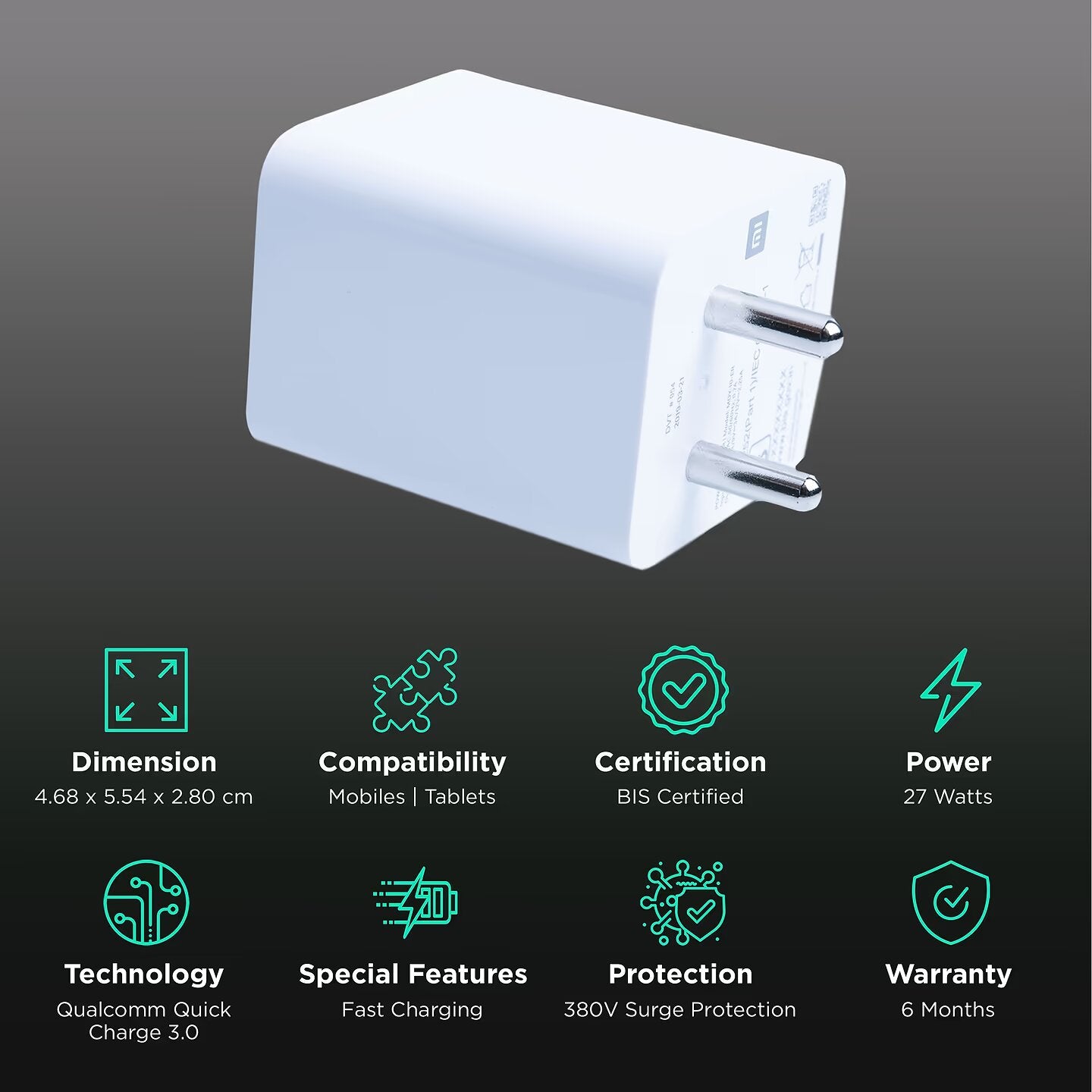 MI 27W Sonic Charge Adapter (Superfast Charger) For Redmi Devices
