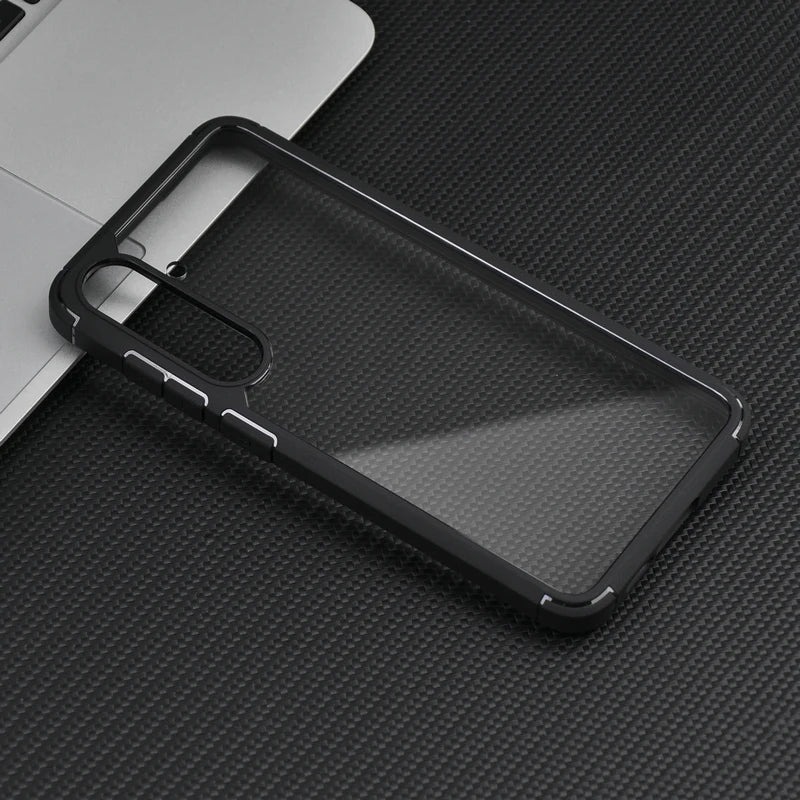 VIBSSY™ 2-in-1 TPU PC Phone Case for All Latest Models Transparent Magnetic Shockproof Cover Anti Yellow [Military Grade]
