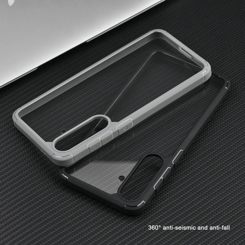 VIBSSY™ 2-in-1 TPU PC Phone Case for All Latest Models Transparent Magnetic Shockproof Cover Anti Yellow [Military Grade]