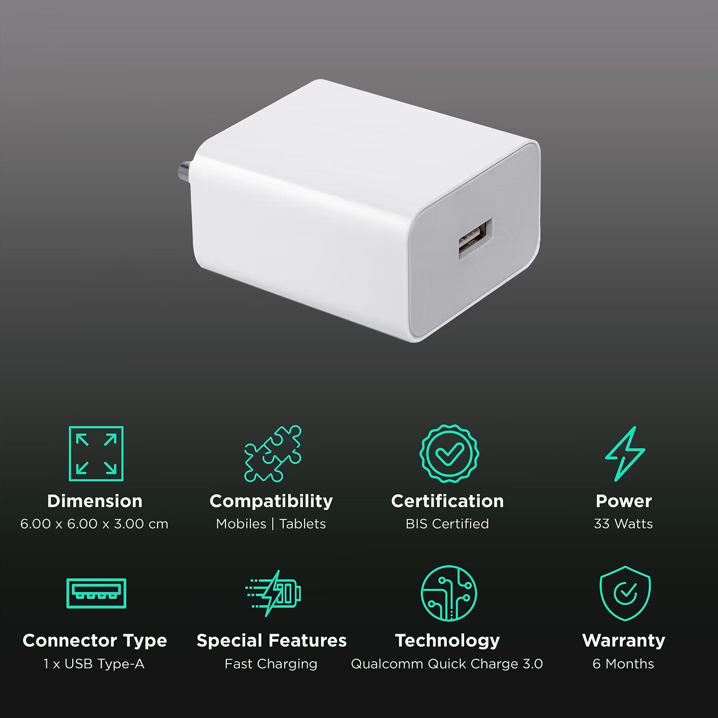 MI 33W Sonic Charge 2.0 Power Adapter For Redmi Devices