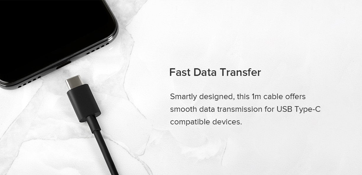 MI USB Type C Fast Charge Cable Black For Redmi Devices