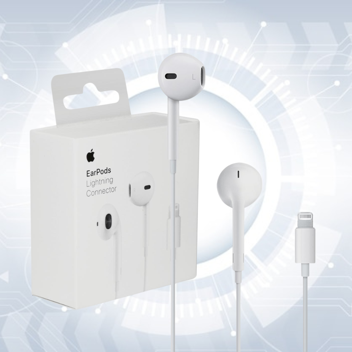 Apple iPhone Lightning Jack Wired EarPods with mic (High Bass, In-Ear, White)