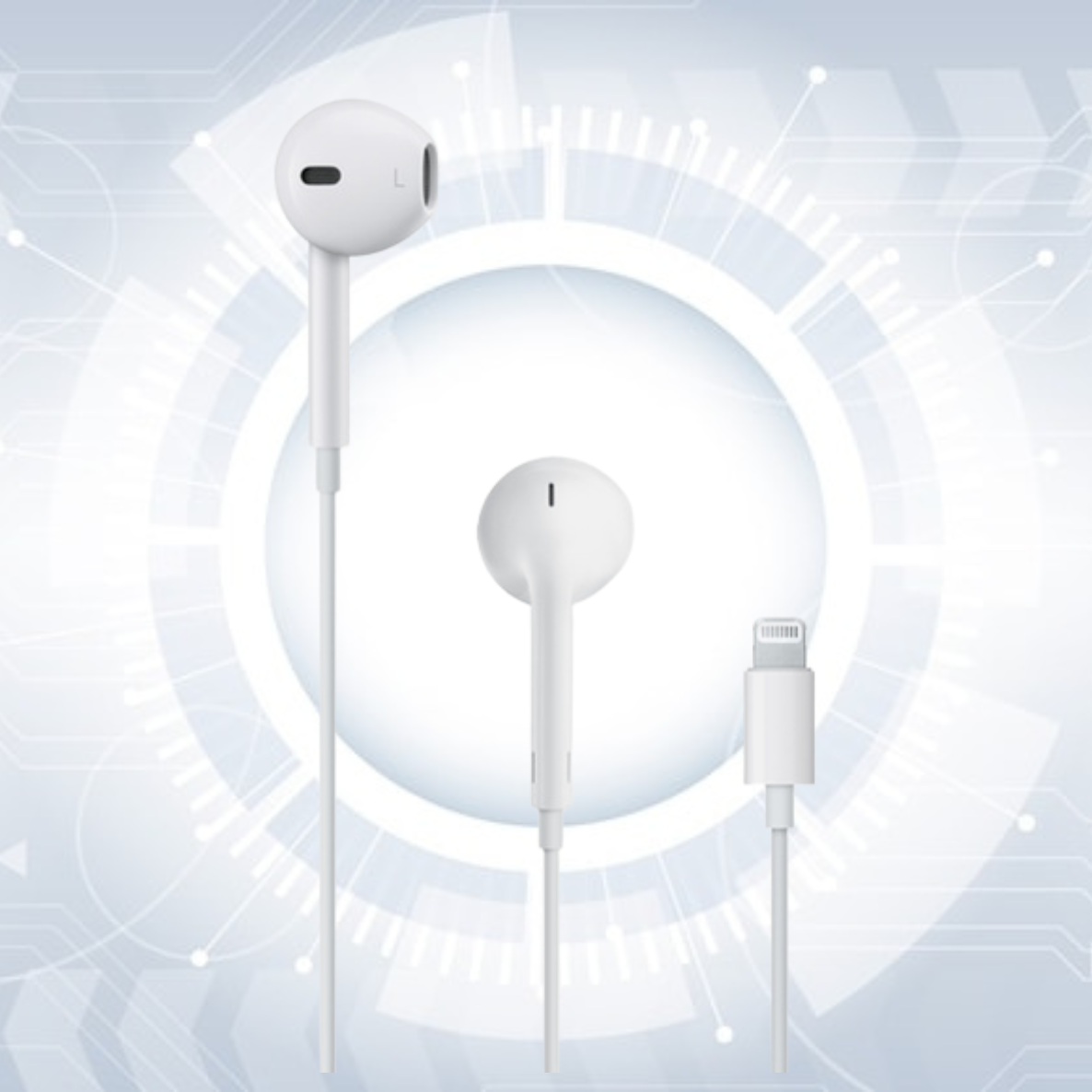 Apple iPhone Lightning Jack Wired EarPods with mic (High Bass, In-Ear, White)