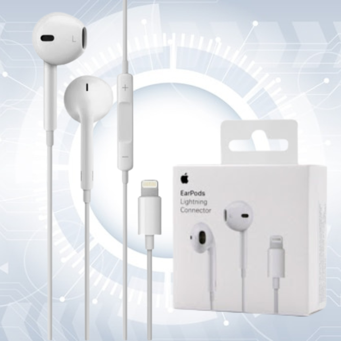 Apple iPhone Lightning Jack Wired EarPods with mic (High Bass, In-Ear, White)