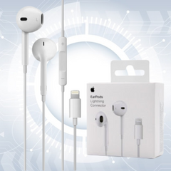 Apple iPhone Lightning Jack Wired EarPods with mic (High Bass, In-Ear, White)